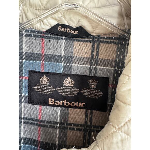 Barbour Quilted Jacket in Cream - Picture 3 of 8